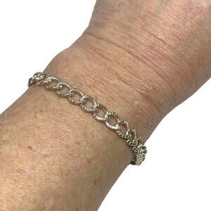 Silver Tone Chainlink Charm Bracelet 9"L Lobster Clasp